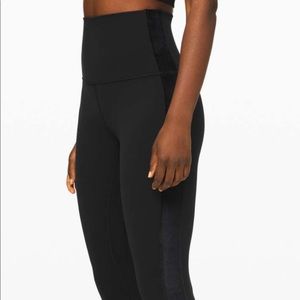 Lulu lemon black align with velvet stripe